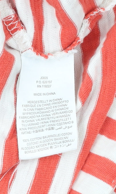 Boden Women Red Striped Cotton Shift Dress UK 8 Short Sleeve