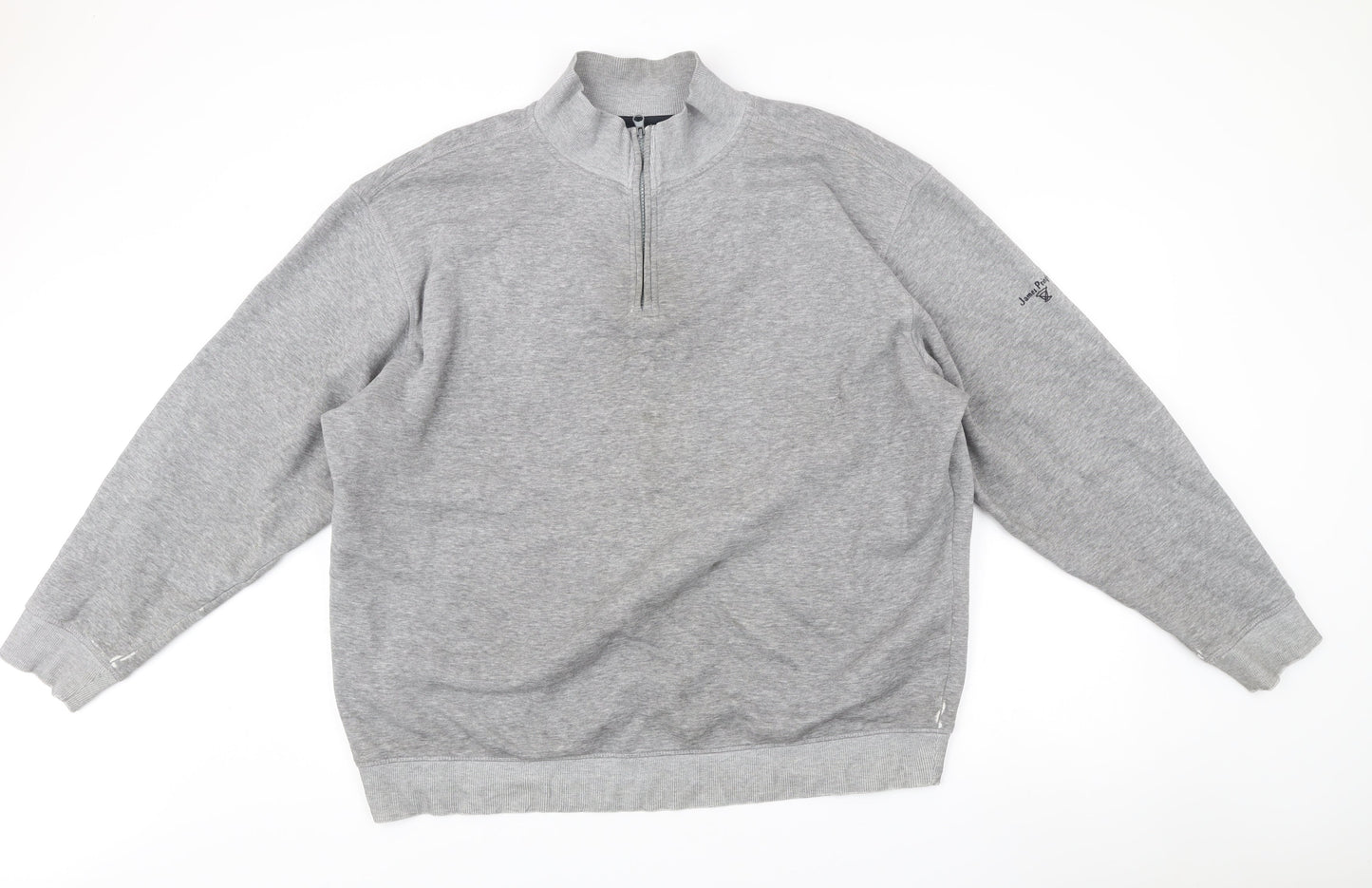 James Pringle Men’s Grey 2XL Half Zip Mock Neck Sweatshirt