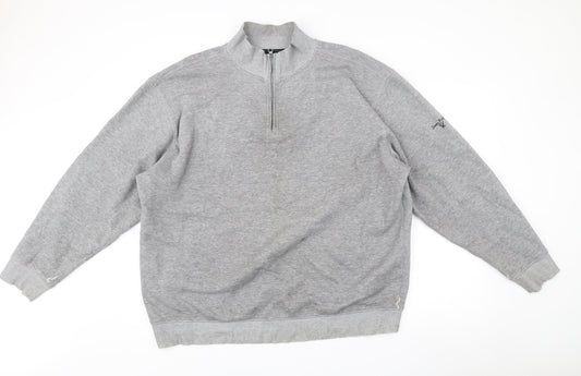 James Pringle Men’s Grey 2XL Half Zip Mock Neck Sweatshirt