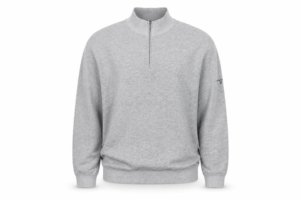 Mens UK 2XL Regular James Pringle Grey 1/2 Zip Sweatshirt