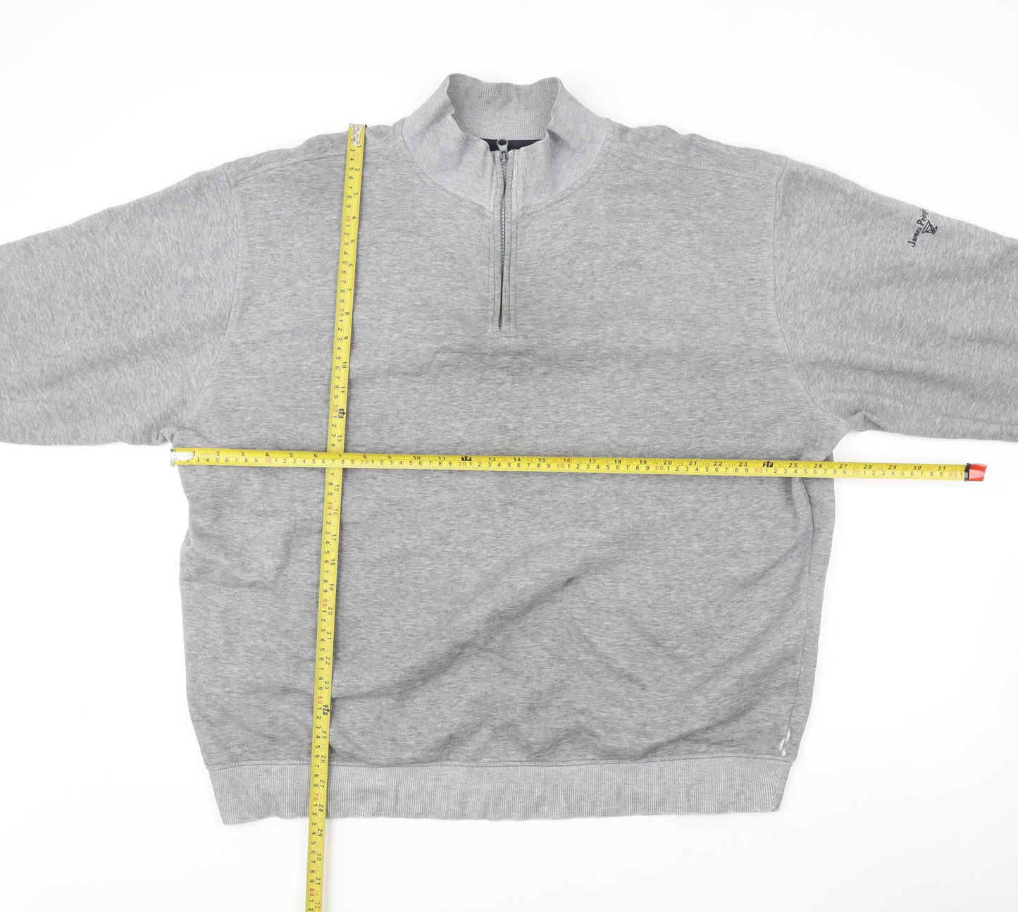 James Pringle Men’s Grey 2XL Half Zip Mock Neck Sweatshirt