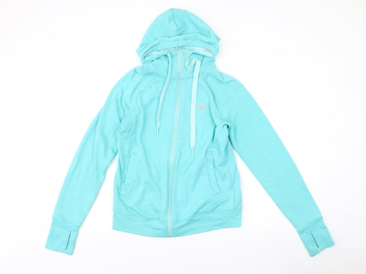 Adidas Women’s Blue Small Basic Activewear Hoodie Jacket Full Zip