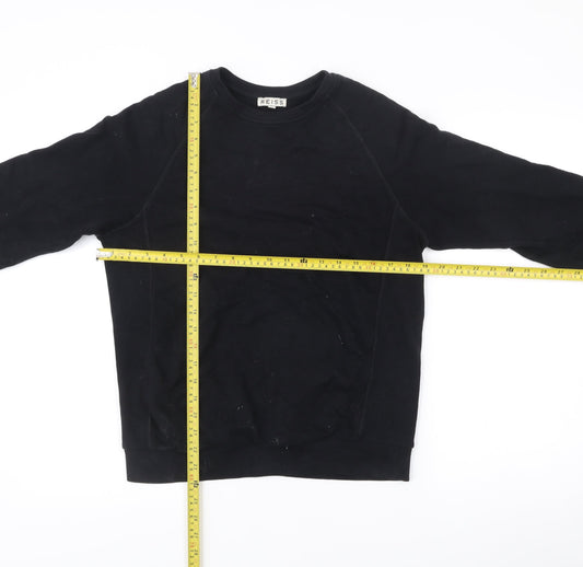 Reiss Men's Black Cotton Crew Neck Pullover Sweatshirt Size S