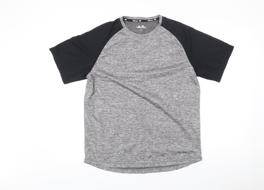 Ellesse Men’s Grey Black Raglan Sleeve Jersey T-Shirt Size L