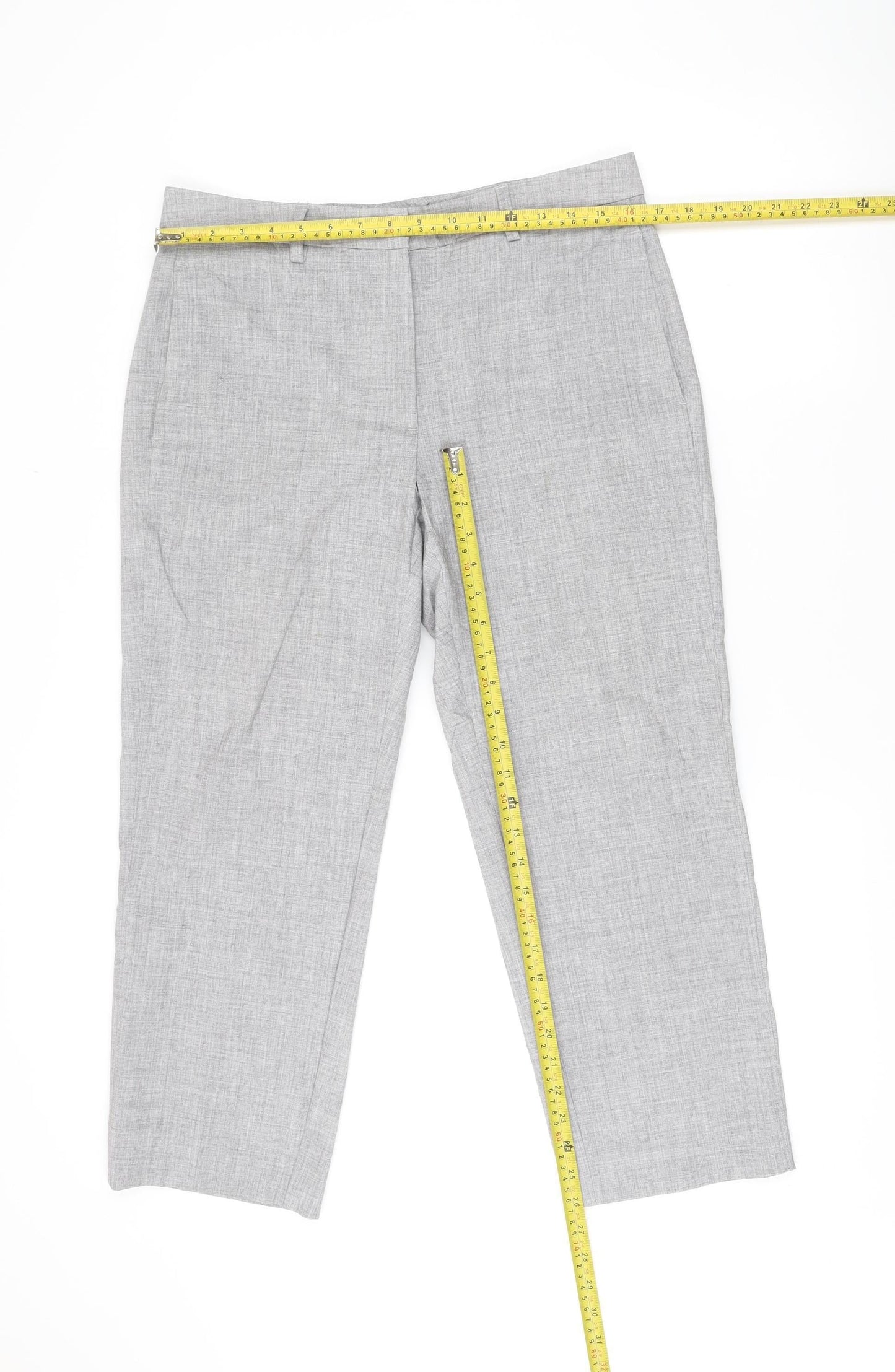Marks and Spencer Womens Grey Size 12 Straight Leg Work Trousers