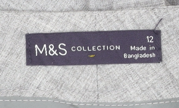 Marks and Spencer Womens Grey Size 12 Straight Leg Work Trousers