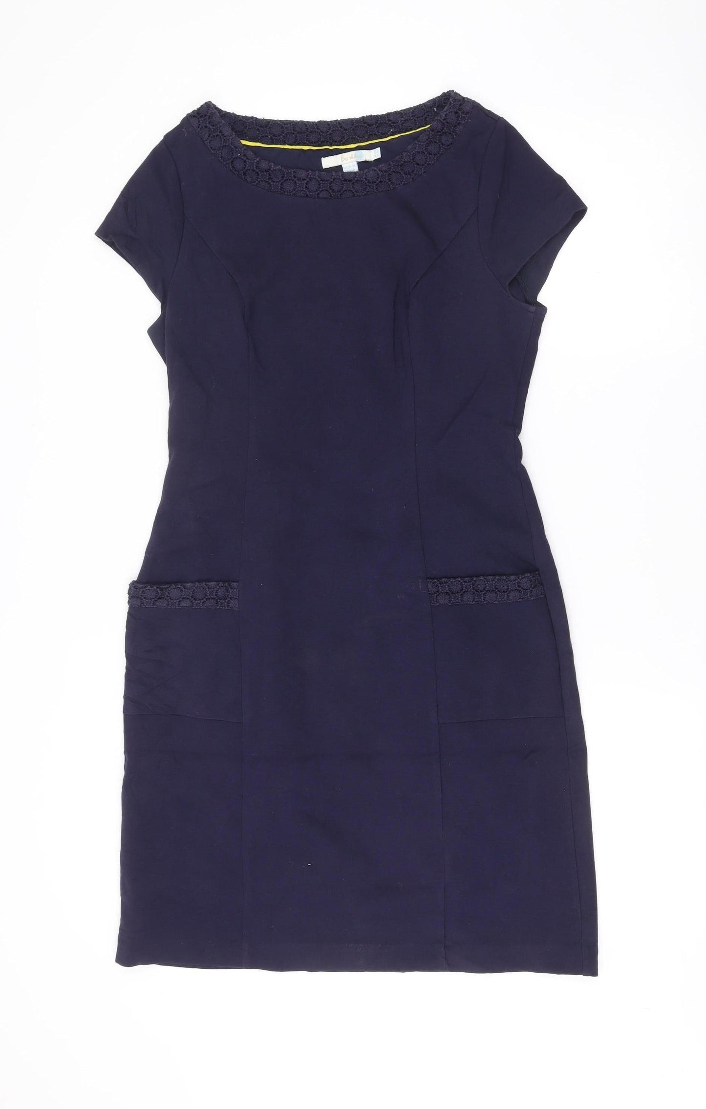 Boden Women’s Blue Shift Dress Size 12 Knee Length Short Sleeve