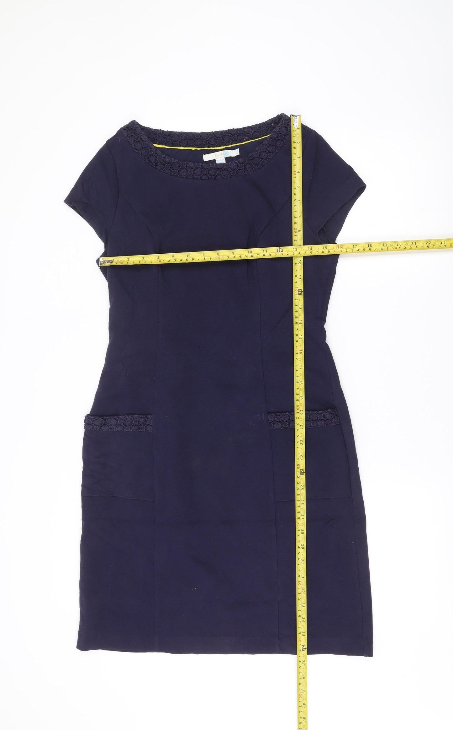 Boden Women’s Blue Shift Dress Size 12 Knee Length Short Sleeve