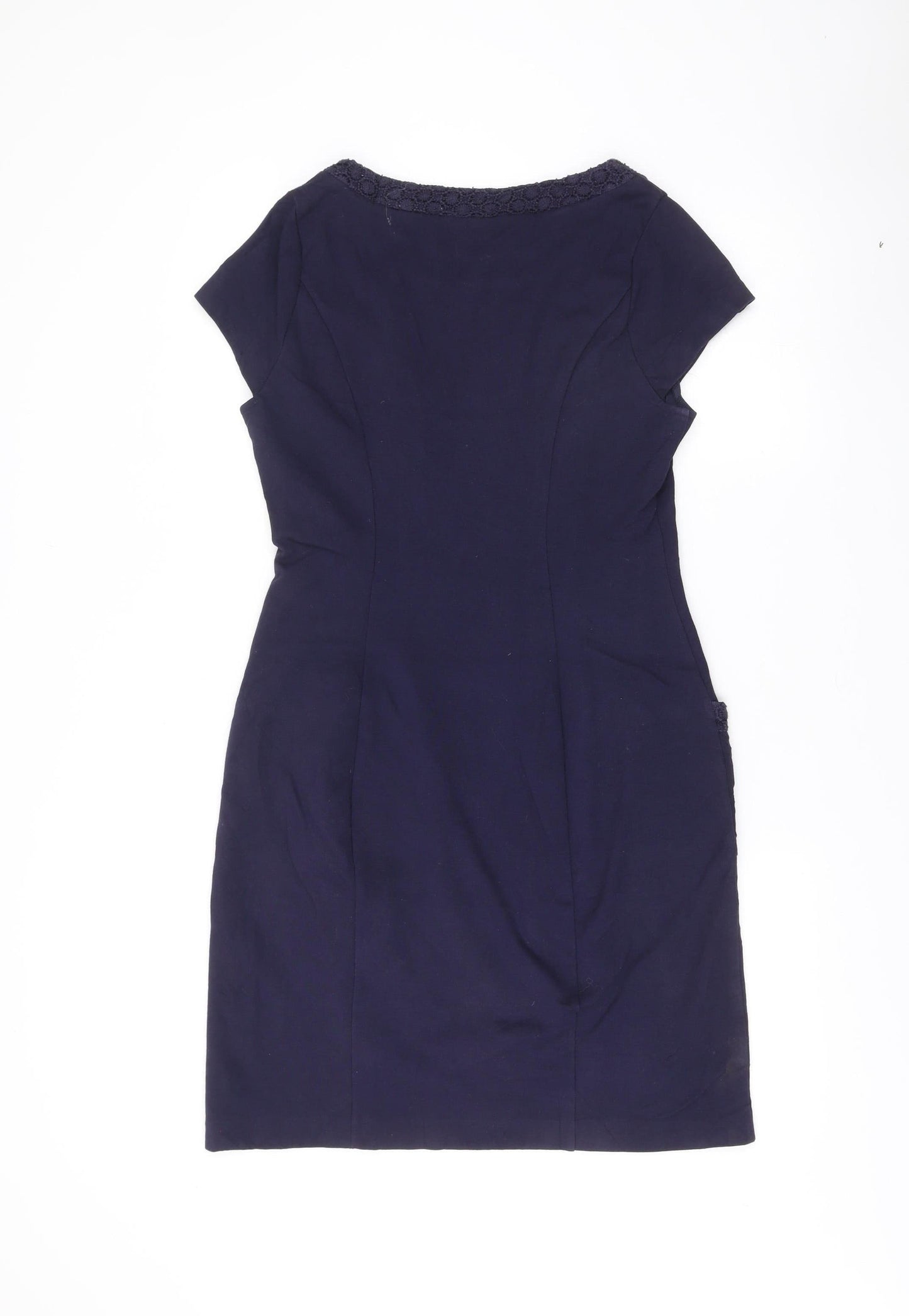 Boden Women’s Blue Shift Dress Size 12 Knee Length Short Sleeve