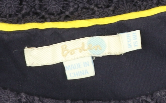 Boden Women’s Blue Shift Dress Size 12 Knee Length Short Sleeve