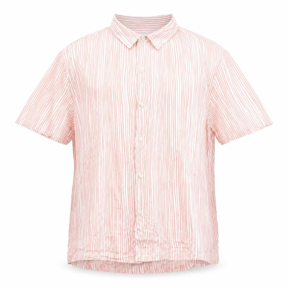 Topman Men’s Pink Striped Short Sleeve Button-Up Shirt L