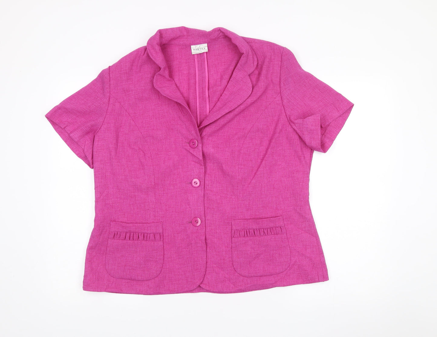 Eastex Women’s Pink Short Sleeve Blazer Jacket Size 18 Polyester