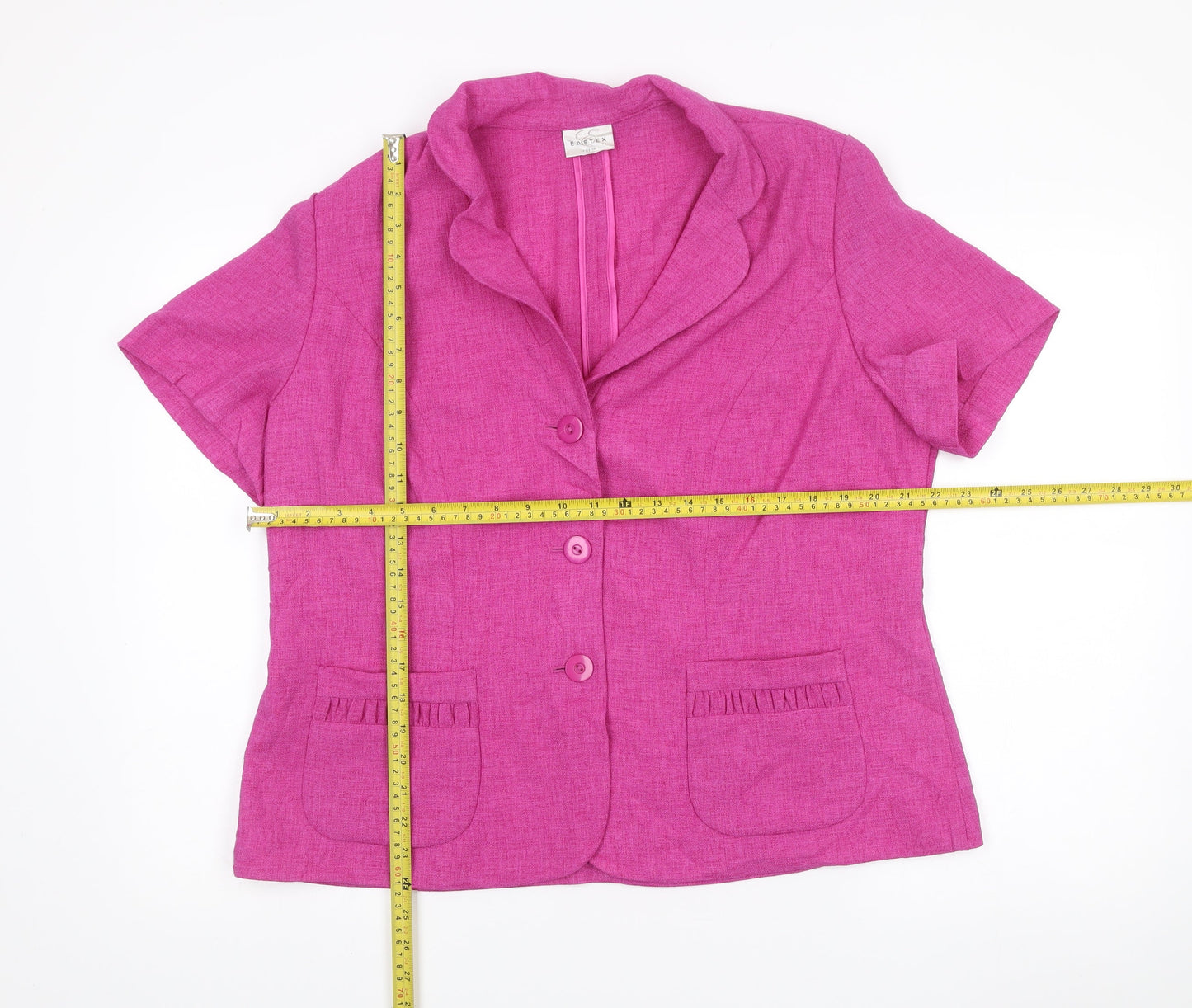 Eastex Women’s Pink Short Sleeve Blazer Jacket Size 18 Polyester