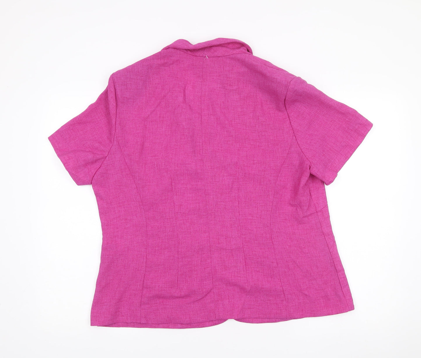 Eastex Women’s Pink Short Sleeve Blazer Jacket Size 18 Polyester