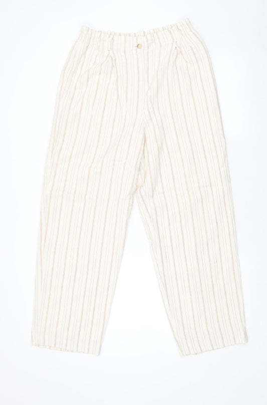 Liz Claiborne Women’s Beige Striped Relaxed Trousers Size 12