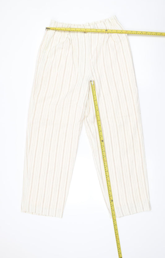 Liz Claiborne Women’s Beige Striped Relaxed Trousers Size 12