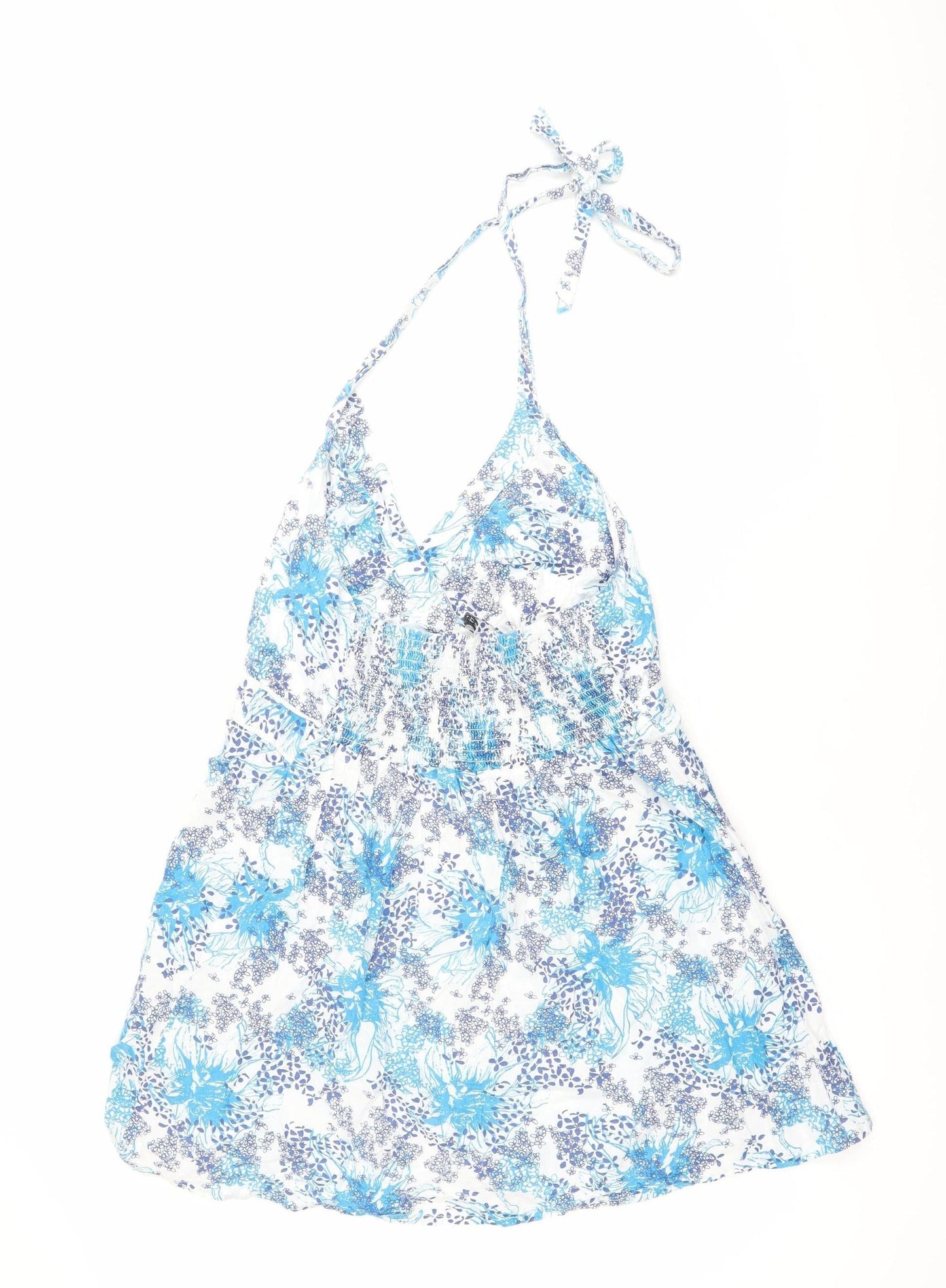 Editions Womens Blue Size 14 Cotton Floral Slip Dress Summer