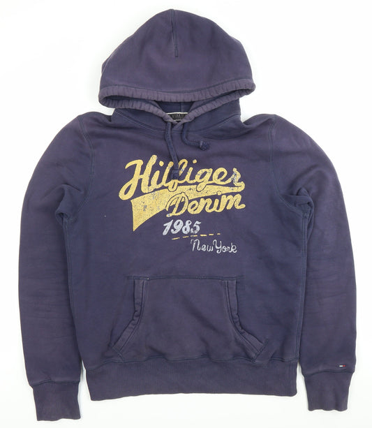 Tommy Hilfiger Men’s Blue Pullover Hoodie Large Graphic Print