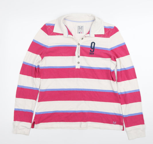 Crew Clothing Co. Women’s Red White Blue Striped Henley Sweatshirt Size 12