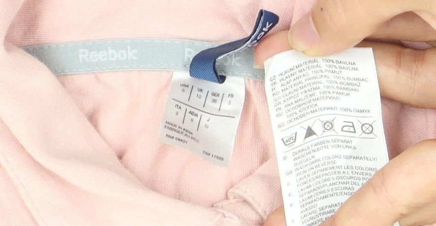 Reebok Women's Pink Polo Shirt Size 10 Short Sleeve Cotton
