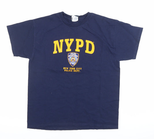 NYPD Boys Blue Graphic Logo T-Shirt Short Sleeve Cotton Size S
