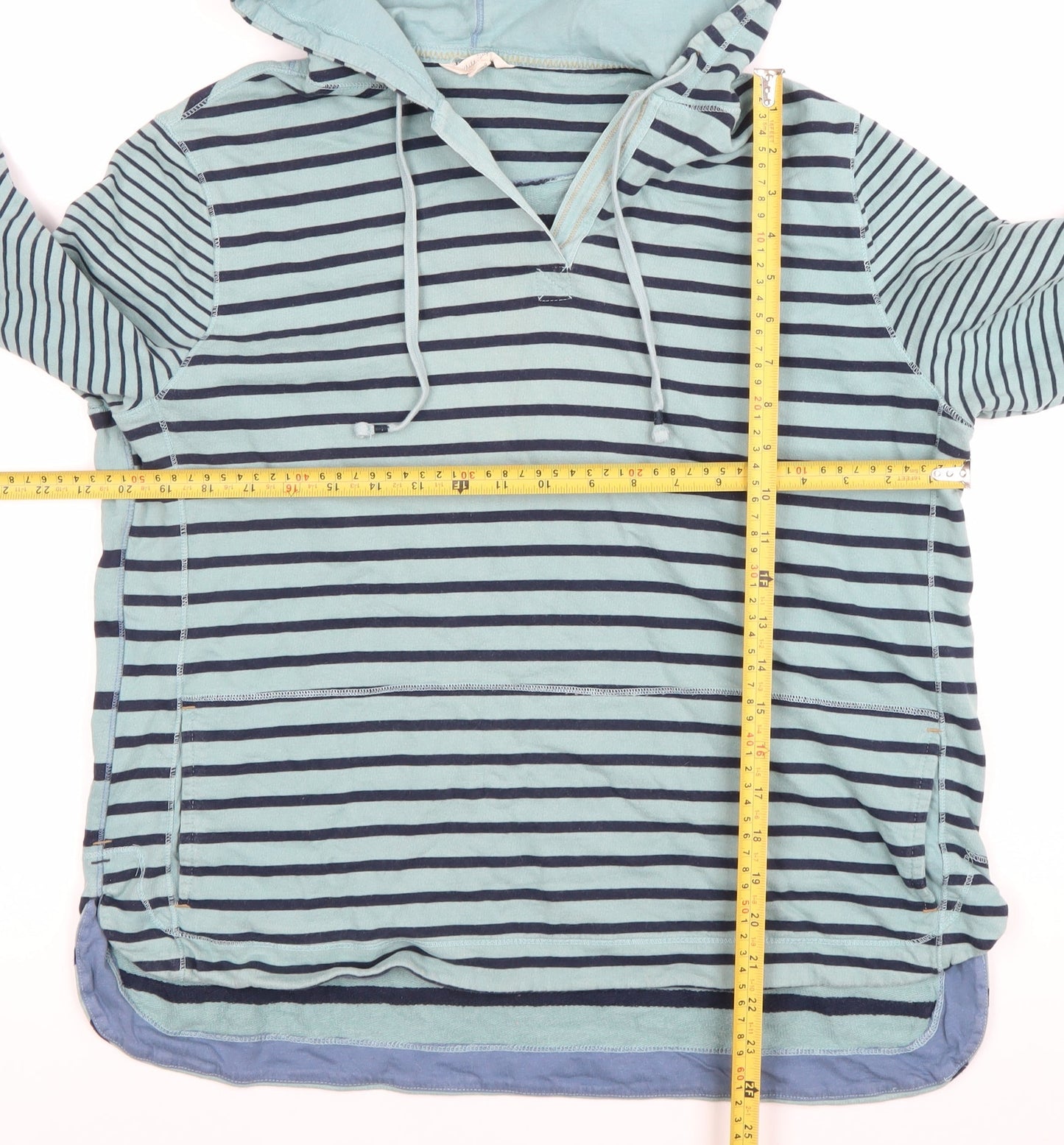 White Stuff Womens Blue Striped Cotton Hoodie UK 16