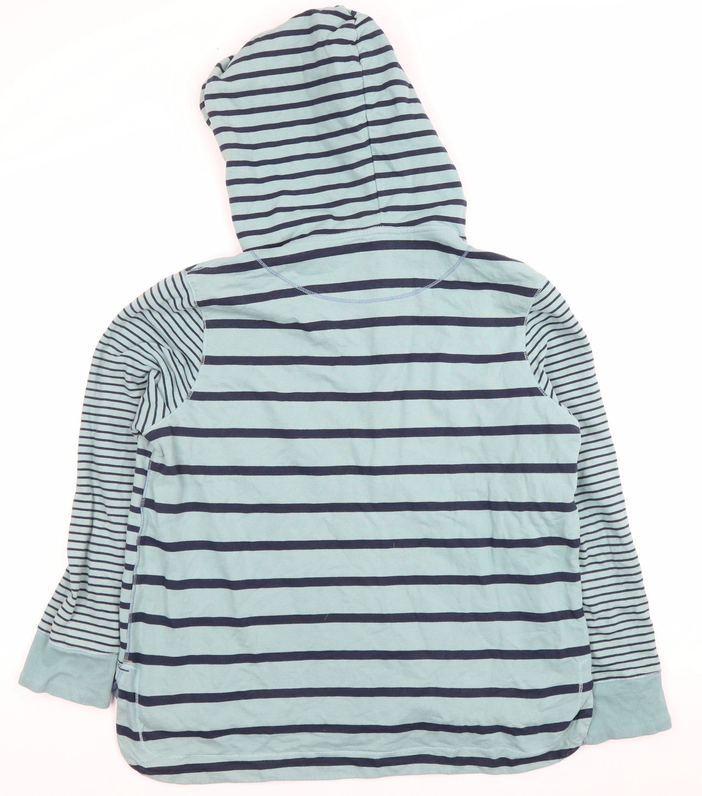 White Stuff Womens Blue Striped Cotton Hoodie UK 16
