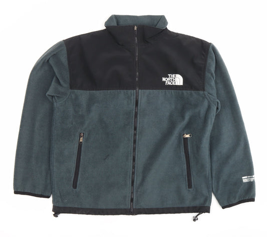 The North Face Men’s Medium Green Fleece Jacket Windproof Outdoor