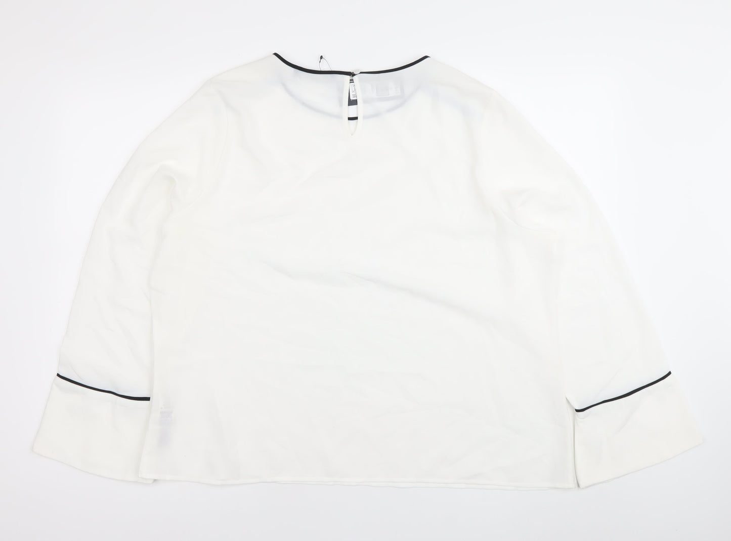 Marks and Spencer Womens White Blouse Size 20 Long Sleeve Workwear
