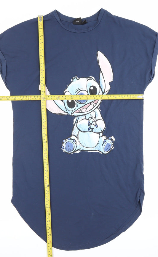Disney Women’s Blue Stitch Nightshirt Size 12 Short Sleeve T-Shirt Style