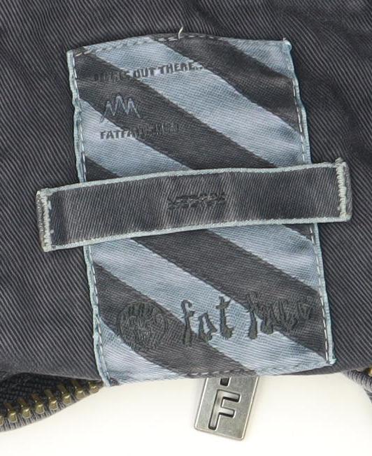 Fat Face Men’s Grey Full Zip Hoodie Size M Cotton Logo Hooded Sweatshirt