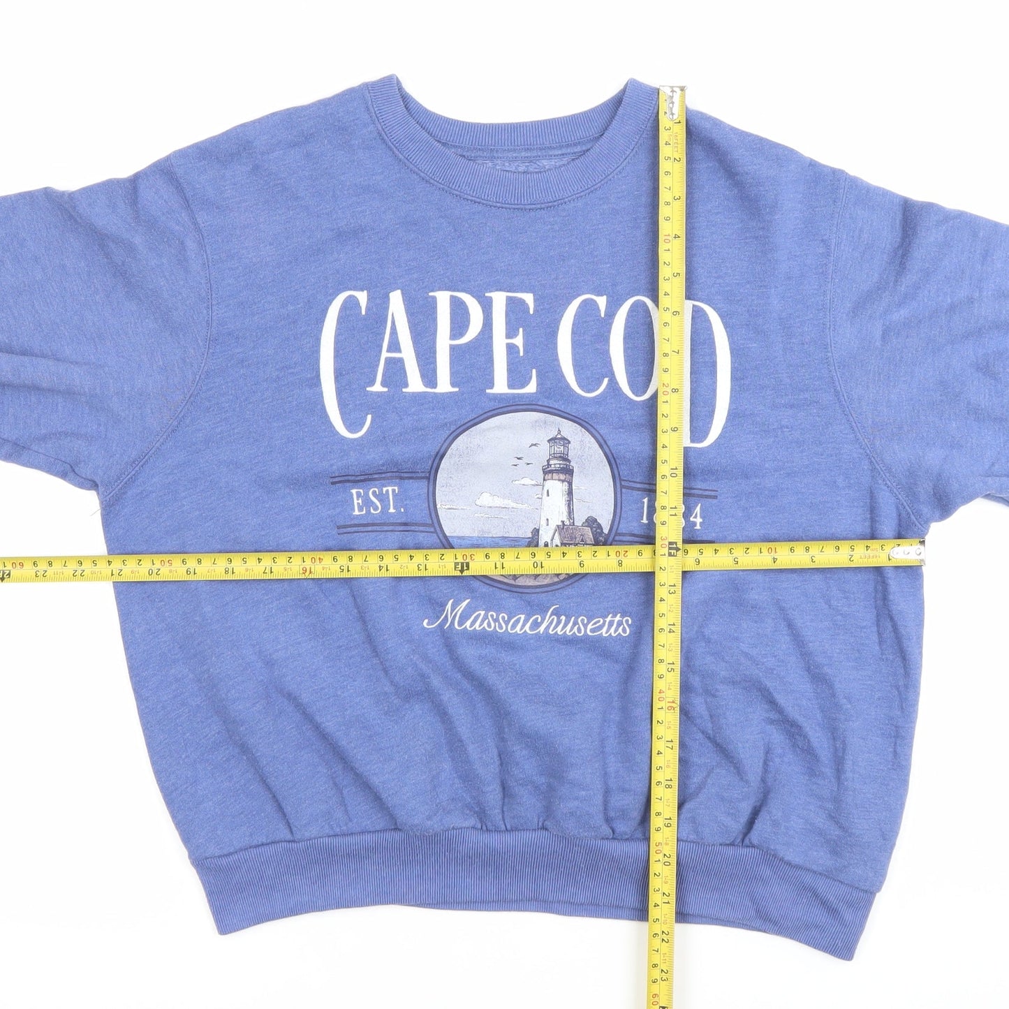 Hollister Women’s Blue XS Crew Neck Sweatshirt Cape Cod Print