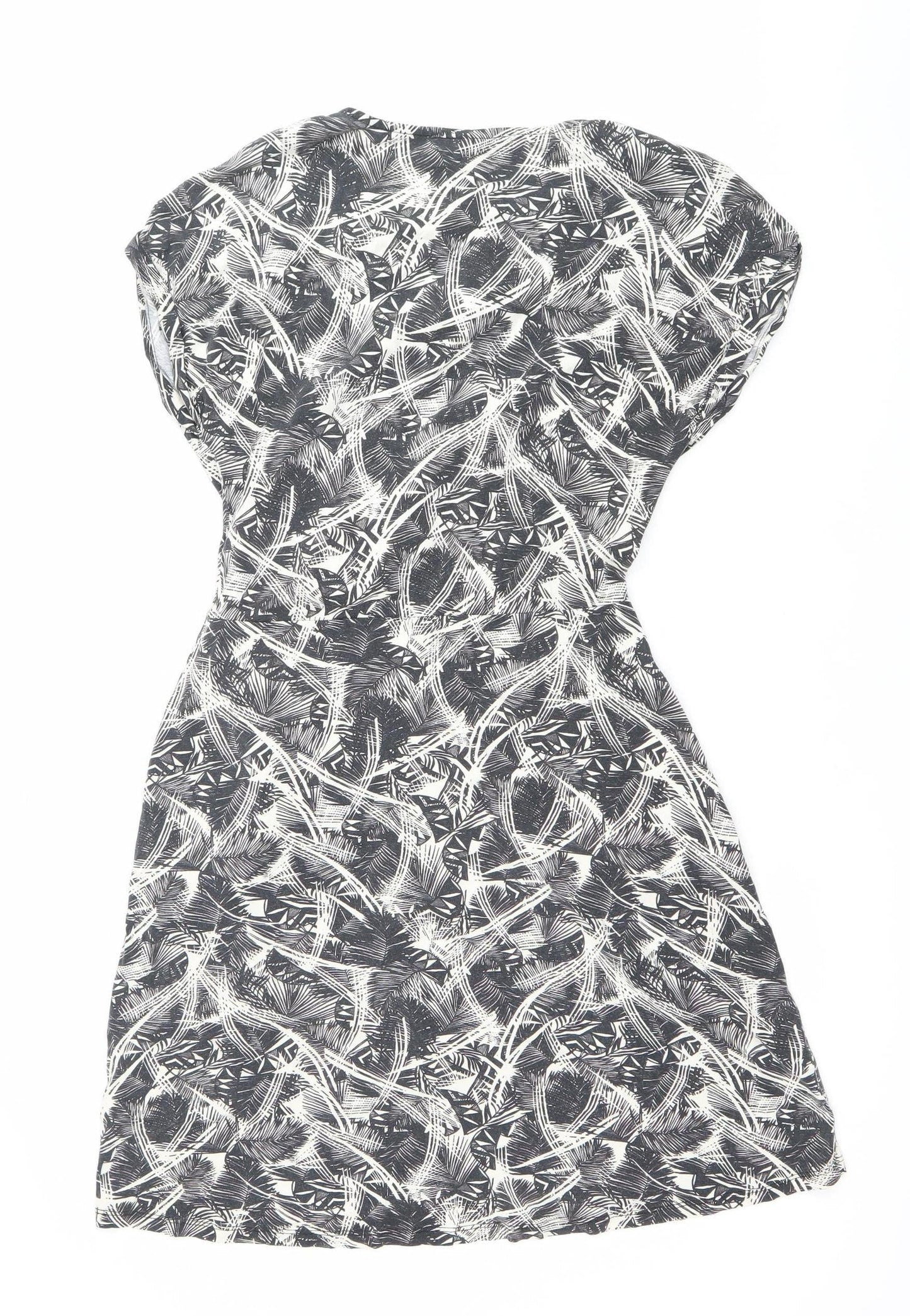 Warehouse Women’s Black Abstract Print Sleeveless Shift Dress Size 10