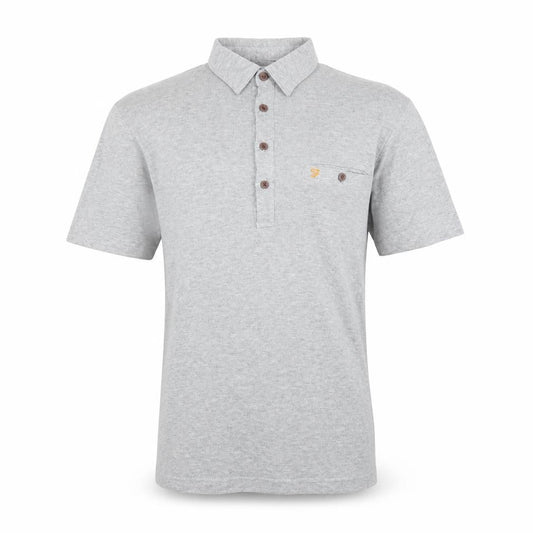 Farah Men's Grey Cotton Polo Shirt S Short Sleeve Casual