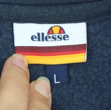 Ellesse Mens Blue Pullover Hoodie Size L Regular Fit Sportswear