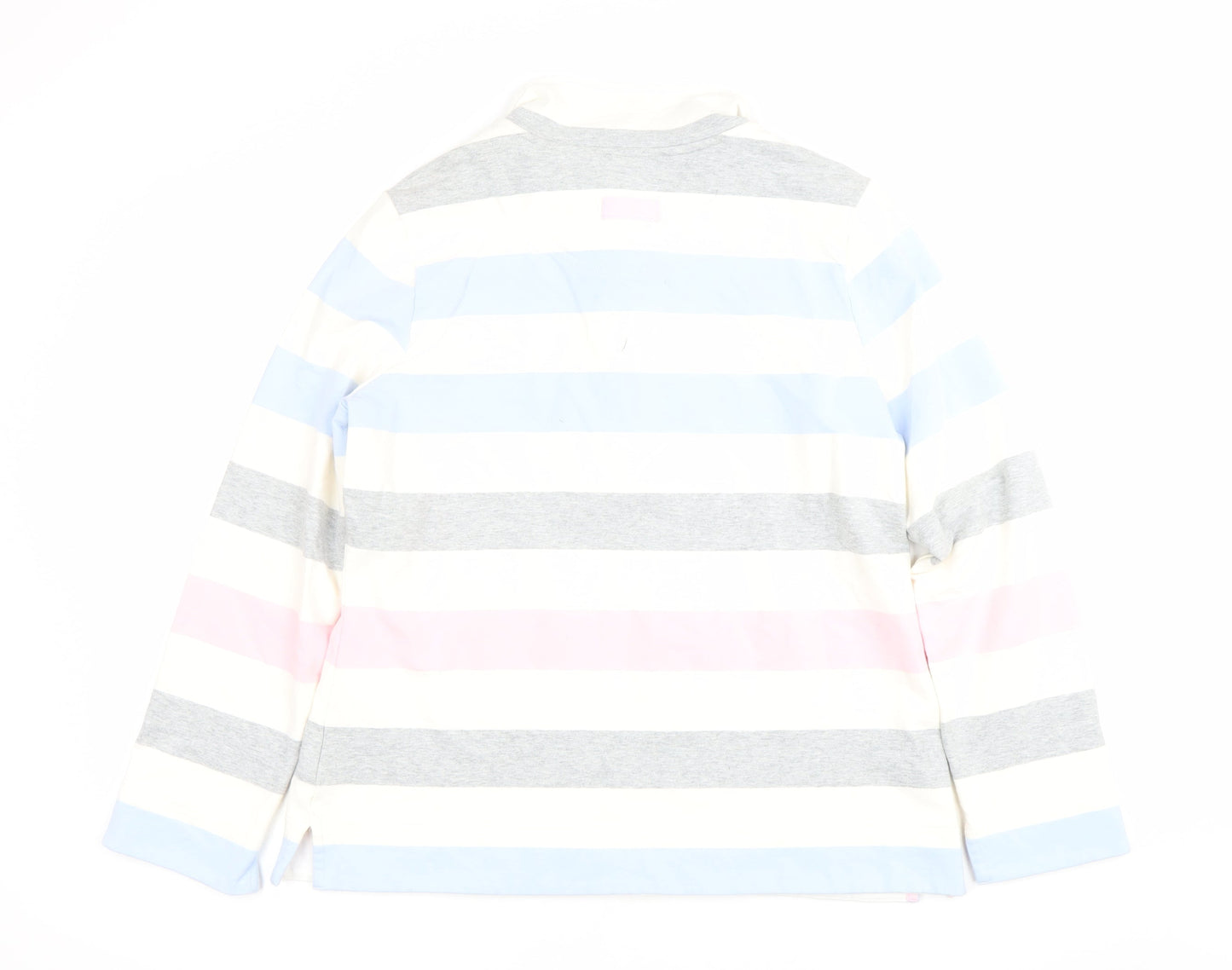 Joules Women’s Multicoloured Striped Henley Sweatshirt UK 16 Cotton