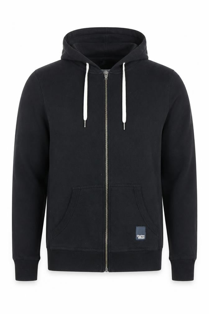 Charles Wilson Men’s Black Small Full Zip Hoodie Regular Fit