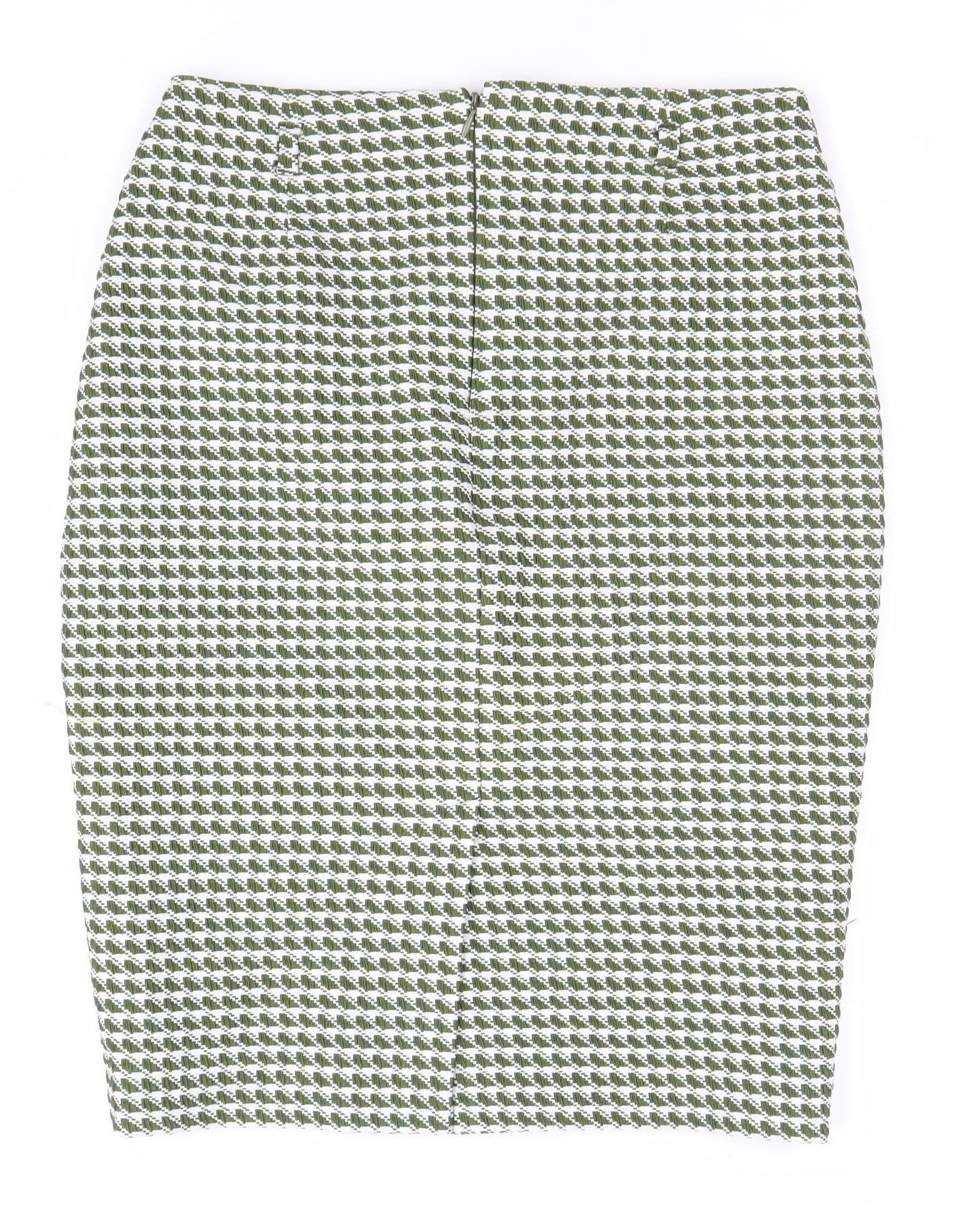 Topshop Women’s Green Geometric Pencil Skirt Size 12 Workwear