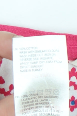 White Stuff Women’s Pink Cotton Long Sleeve Scoop Neck T-Shirt Size 10