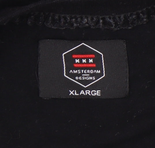 Amsterdam Designs Men's Black XL Graphic Print Funny T-Shirt