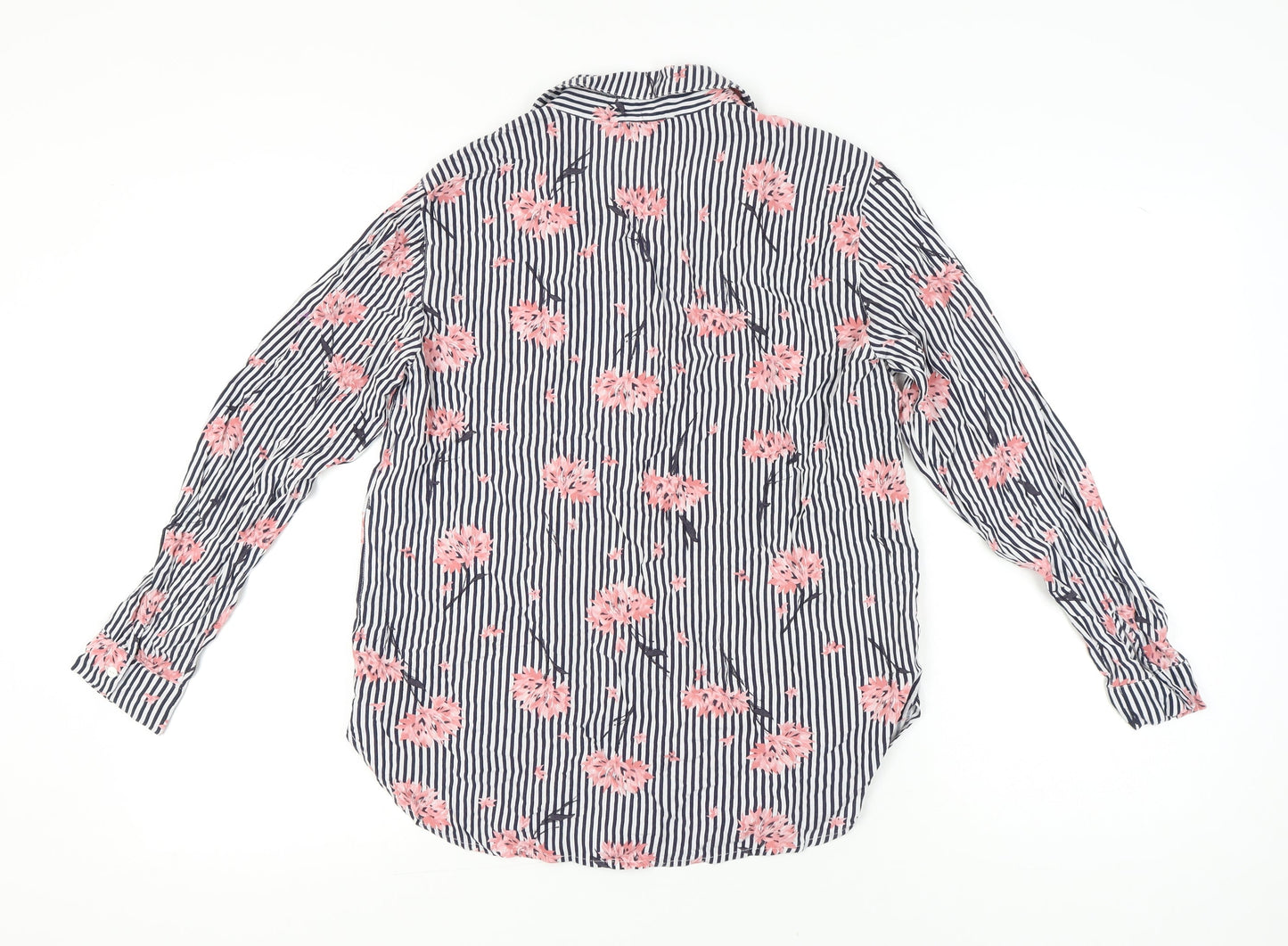 Warehouse Women’s Multicoloured Floral Stripe Button-Up Shirt UK 12