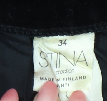 STINA Creation Women’s Black Velvet Pencil Skirt Size 6 Vintage