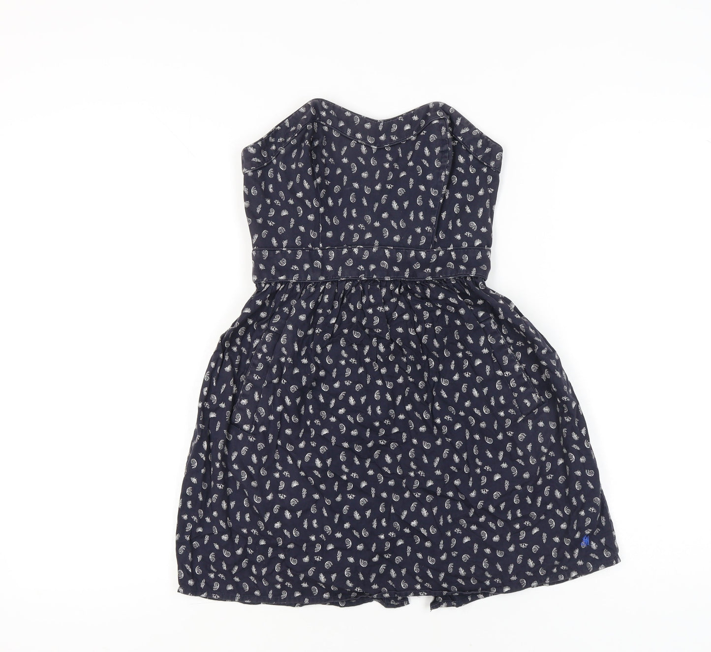 Jack Wills Womens Blue Paisley Strapless Cotton Dress UK 8
