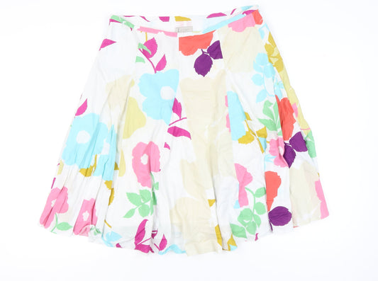 Hobbs Women’s Multicoloured Floral A-Line Pleated Skirt UK 16