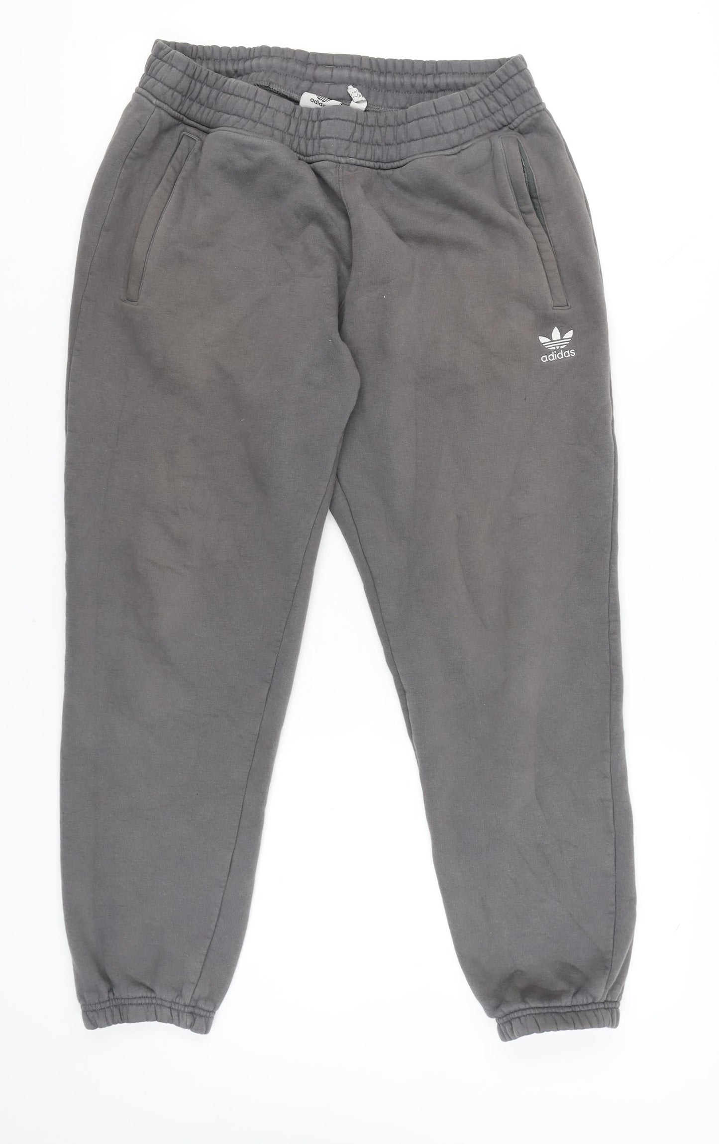 Adidas Men’s Grey Joggers Size L Regular Fit Cotton Blend