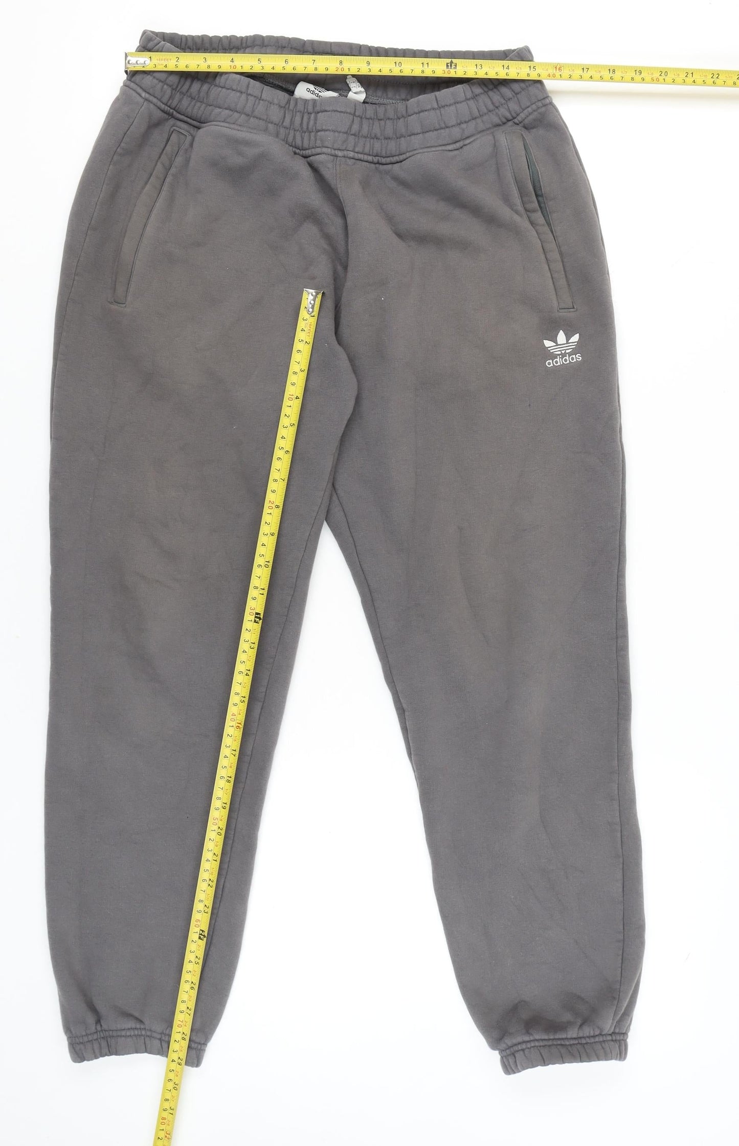 Adidas Men’s Grey Joggers Size L Regular Fit Cotton Blend