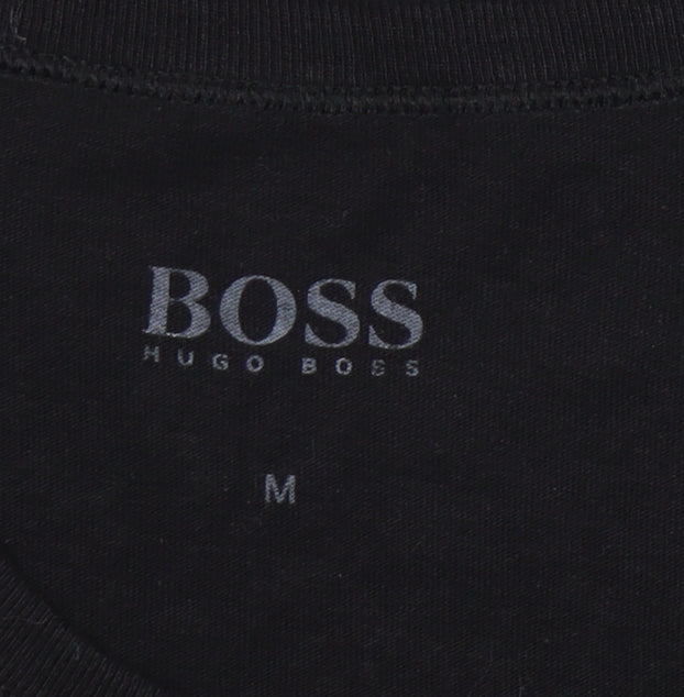 Hugo Boss Men's Black Medium Crew Neck Cotton T-Shirt