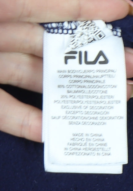 Fila Womens Blue L Jogger Sweatpants Tapered Cotton Blend