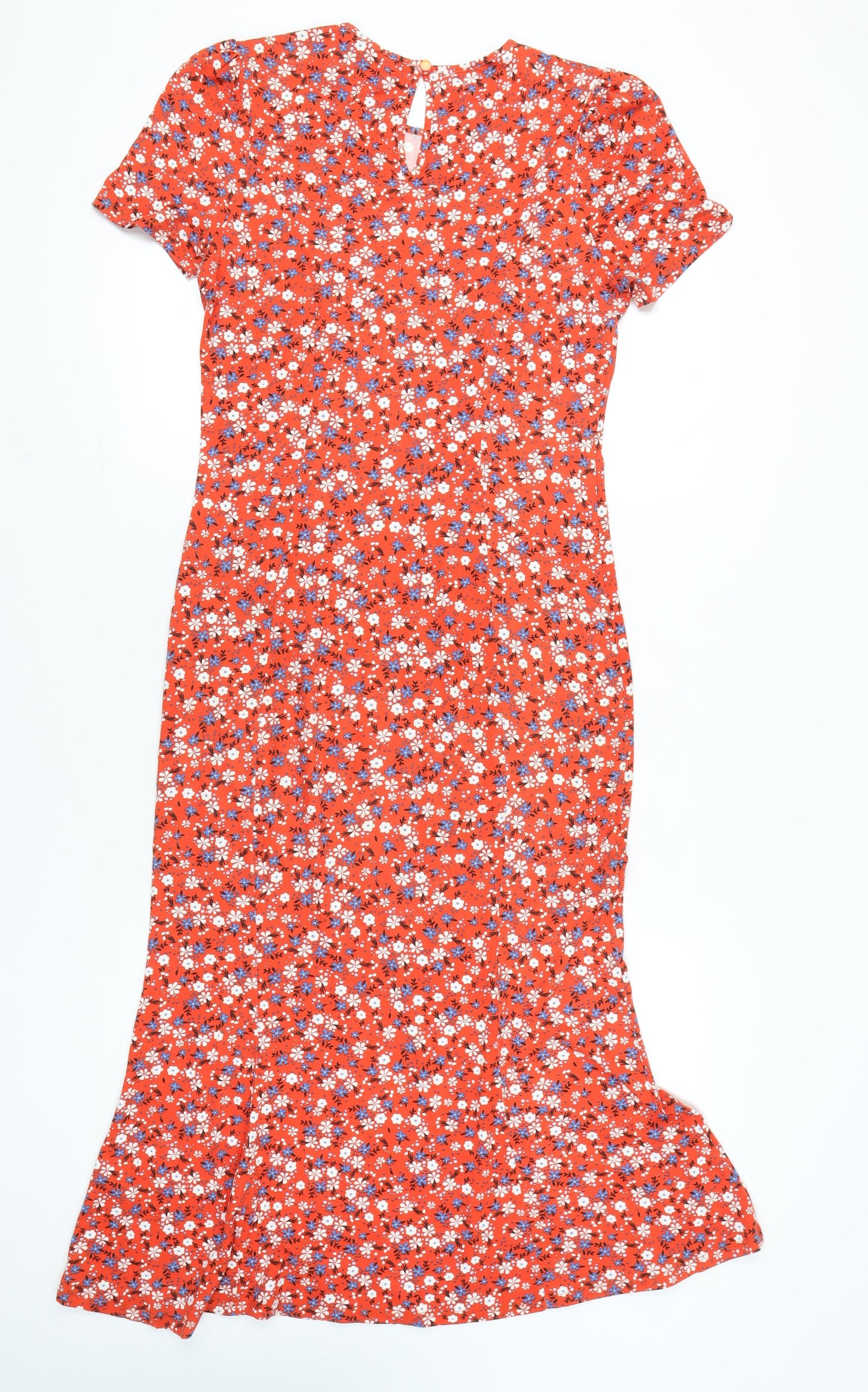 ASOS Women’s Red Floral Midi Fit & Flare Dress Size 14