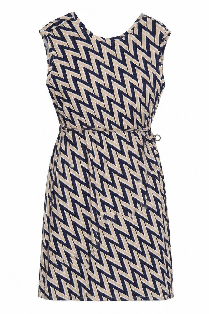 Dorothy Perkins Women’s Beige Black Shift Dress Size 18 Sleeveless Geometric